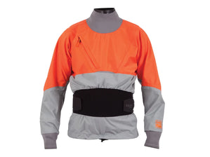 Kokatat orange and gray kayak dry top
