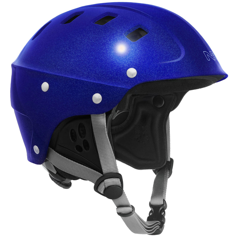 NRS Chaos Side-Cut Kayak Helmet in Blue angle
