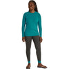 NRS Women's Expedition Weight Long Sleeve Shirt in Glacier model view front