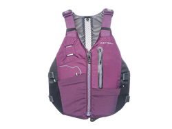 Purple and gray life vest on a white background, Astral Lonnie
