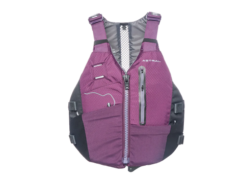 Purple and gray life vest on a white background, Astral Lonnie