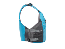 Blue and gray life jacket on a white background Astyral Lonnie