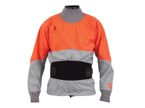 Kokatat orange and gray kayak dry top