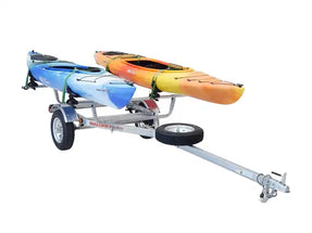kayak trailer loaded with two kayaks