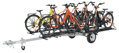 MicroSport LowBed 6 E-Bike Trailer Package (6 E-Bike Racks, Kick Stand, Spare Tire) - MPG464-B6