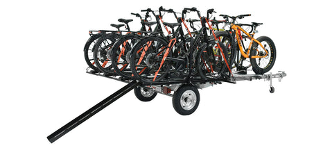 MicroSport LowBed 8 Bike Trailer Package (4 E-Bike Racks, 4 Std Bike Racks, Kick Stand, Spare Tire) - MPG464-B8