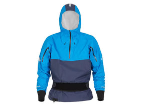 NRS blue hooded paddling jacket