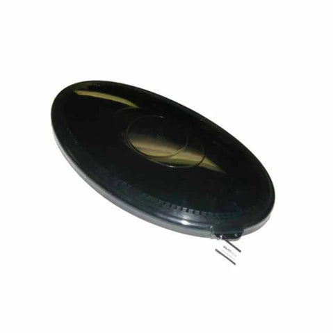 Black oval-shaped hatch cover 