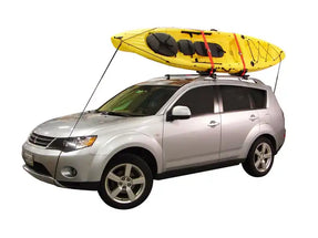 kayak roof rack holding a kayak on a car