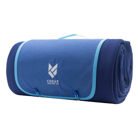 CGear Sandlite Sand-Free Mat in Navy Blue rolled