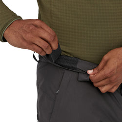Patagonia Men's Insulated Powder Town Pants in Black model view waist closure