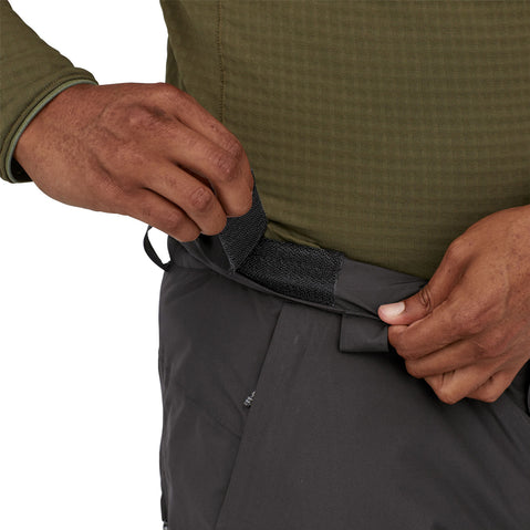 Patagonia Men's Insulated Powder Town Pants in Black model view waist closure