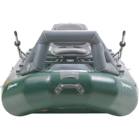 Outcast OSG Striker Self-Bailing Fishing Raft in Green front view