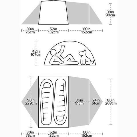 Big Agnes Blacktail Hotel 2 Person Camping Tent diagram