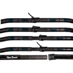 Aqua-Bound Aerial Minor Fiberglass Versa-Lok Bent Shaft 2-Piece Kayak Paddle in Blue shaft graphic