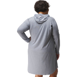 NRS Women's Silkweight Hoodie Dress stone model 2 back
