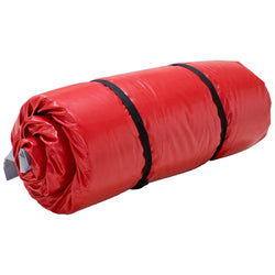 AIRE Ultra Landing Pad Inflatable Mattress in Red rolled