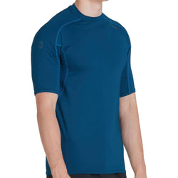NRS Men's Rashguard Short Sleeve Shirt in Poseidon model frontcrop