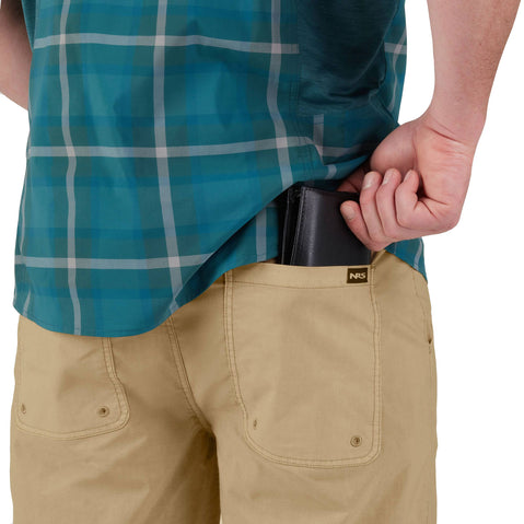 NRS Men's Canyon Shorts in Desert model detail