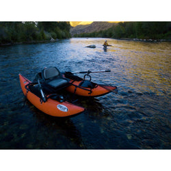 Outcast Fish Cat Streamer XL IR Pontoon Boat in Orange lifestyle