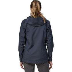 Patagonia Women's Boulder Fork Rain Jacket in Smolder Blue model back