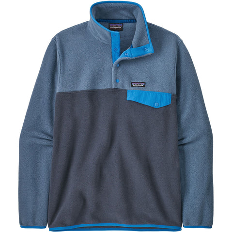 Patagonia Men's Lightweight Synchilla Snap-T Pullover Top in Smolder Blue front