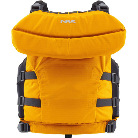 NRS Big Water V Youth Rafting Lifejacket (PFD) in Yellow back