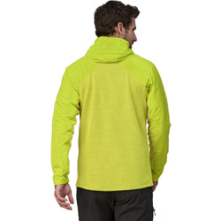 Patagonia Men's Nano-Air Light Hybrid Hoody in Phosphorus Green model back