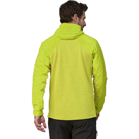 Patagonia Men's Nano-Air Light Hybrid Hoody in Phosphorus Green model back