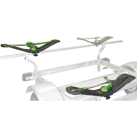 Malone MegaWing Reinforced V-Style Kayak Rack installed on a trailer