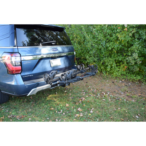 Malone Pilot HM2 Bike Hitch Rack installed on a car folded