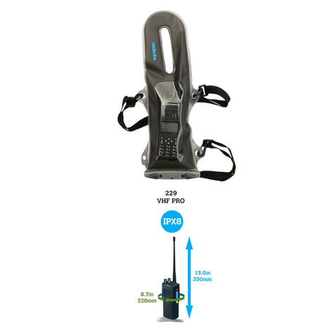 Aquapac VHF Pro Dry Case detail gray tabs
