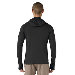 Patagonia Men's R1 Pullover Hoody in Black on model back view