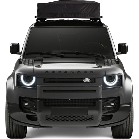 Thule Approach Roof Top Tent folded up on top of car front view