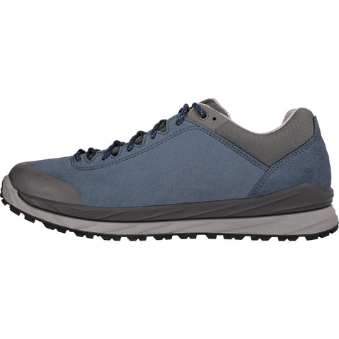 Lowa Men's Malta GTX Lo Hiking Shoes in Blue/Grey left side