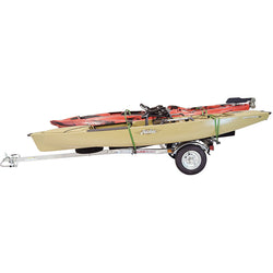 Malone MicroSport LowBed 2 Kayak Bunk-Style Trailer Package with kayak loaded side