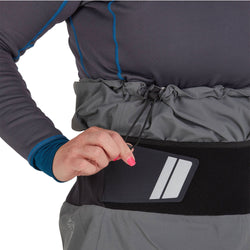 NRS Women's Freefall Dry Pants in Gray model detail