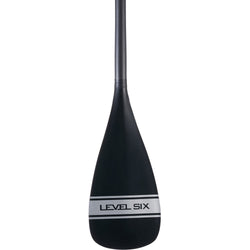 Level 6 3-Piece Carbon Adjustable SUP Paddle with Power Blade in Silver front