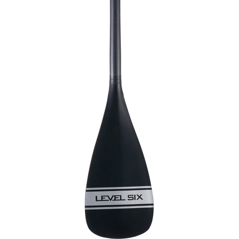 Level 6 3-Piece Carbon Adjustable SUP Paddle with Power Blade in Silver front