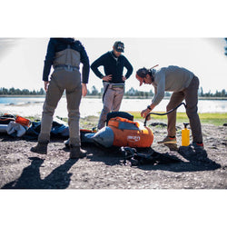 Outcast Fish Cat 4 Deluxe LCS Float Tube being inflated