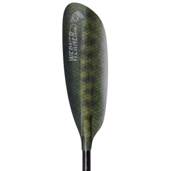 Werner Camano Hooked Fiberglass Fishing Kayak Paddle Bass Green blade