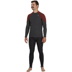 NRS Men's HydroSkin 0.5 Long Sleeve Shirt in Graphite/Brick model front