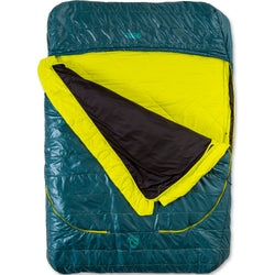 Nemo Jazz Double 30 Degree Synthetic Sleeping Bag in Lagoon/Lumen draft collar