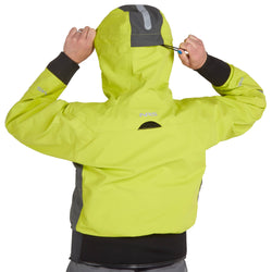 NRS Women's Orion Paddling Jacket in Lime model hood