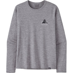 Patagonia Men's Cap Cool Daily Graphic Long Sleeve Shirt - Lands in Chouinard Crest: Feather Grey front
