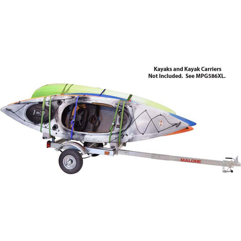 Malone EcoLight Base Kayak Trailer with kayak loaded side