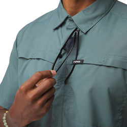 NRS Men's Gear Short Sleeve Shirt in Slate model detail