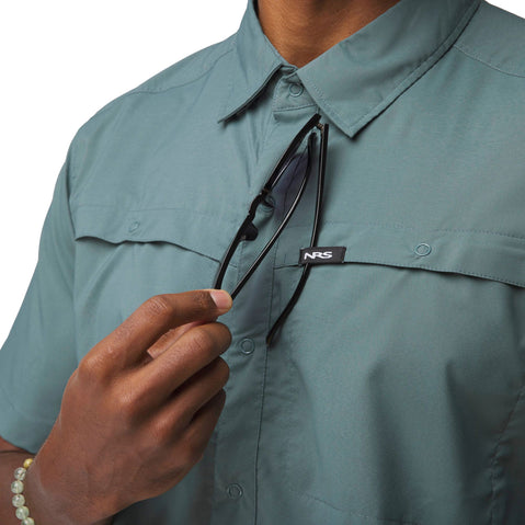 NRS Men's Gear Short Sleeve Shirt in Slate model detail