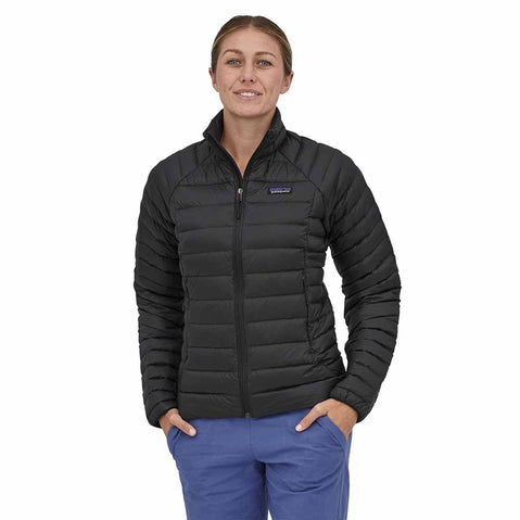 Patagonia Women's Down Sweater model in black front view