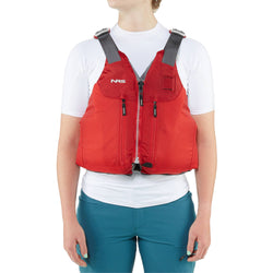 NRS Clearwater Kayak Lifejacket (PFD) in Red model front